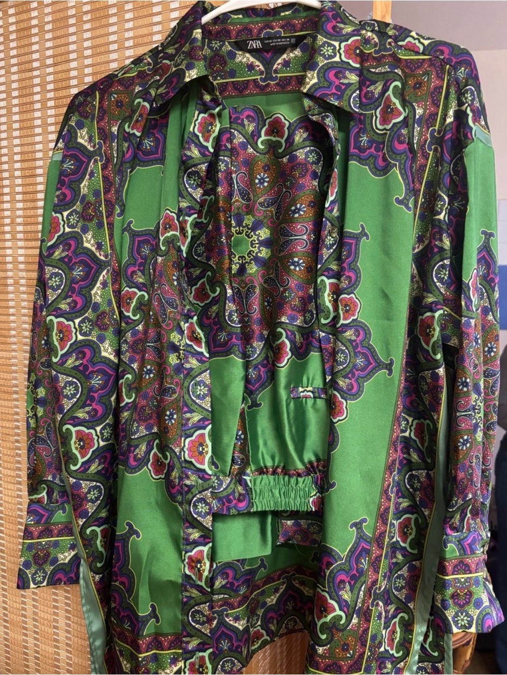Zara Green Multicolor Paisley Sport Blazer